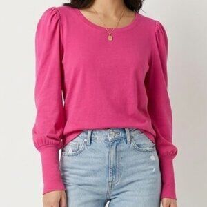 Puff Cuff LAmade Pink Cotton Long Sleeve Top Size M Medium